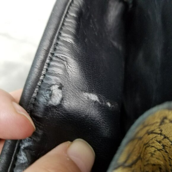 Zara Basic Shoes Womens EU 38 US 7 Black Leather Zip Gold Combat Boots *Read* - Picture 7 of 11